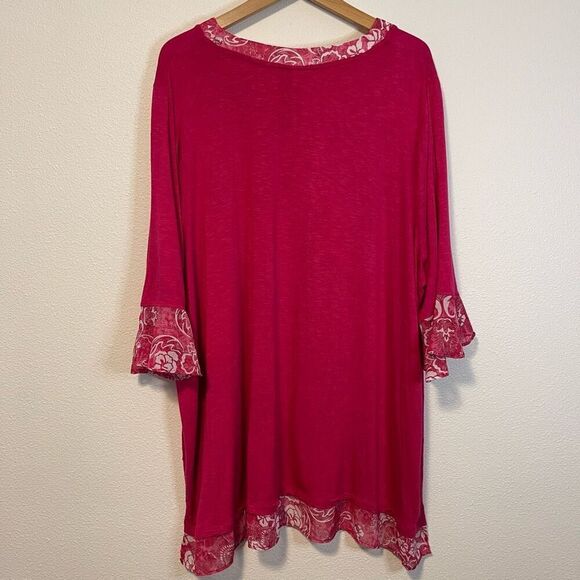 Catherine’s Pink V-Neck Top Size 4X - Picture 5 of 6